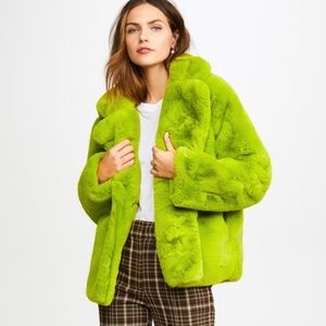 APPARIS "MANON" NEON COLOR FAUX FUR COAT